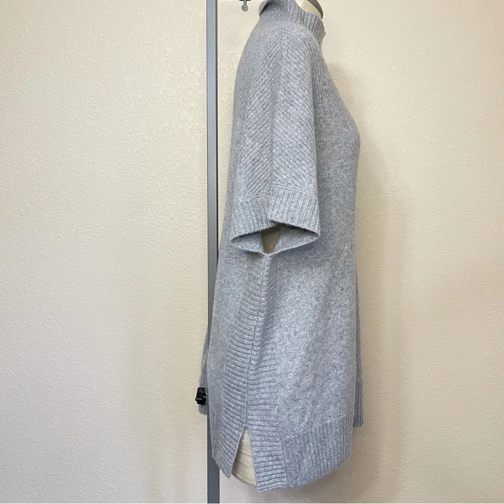 Isaac Mizrahi Gray Cashmere Mock Neck Sweater Poncho XS/S NWOT